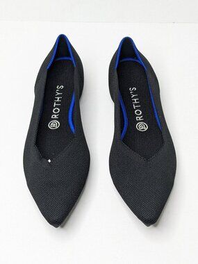 Rothy's The Point II Pointed Toe Ballet Flats Black Solid Womens 10.5